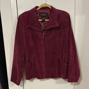 Vintage suede Dialogue Deep Red/berry Leather Jacket